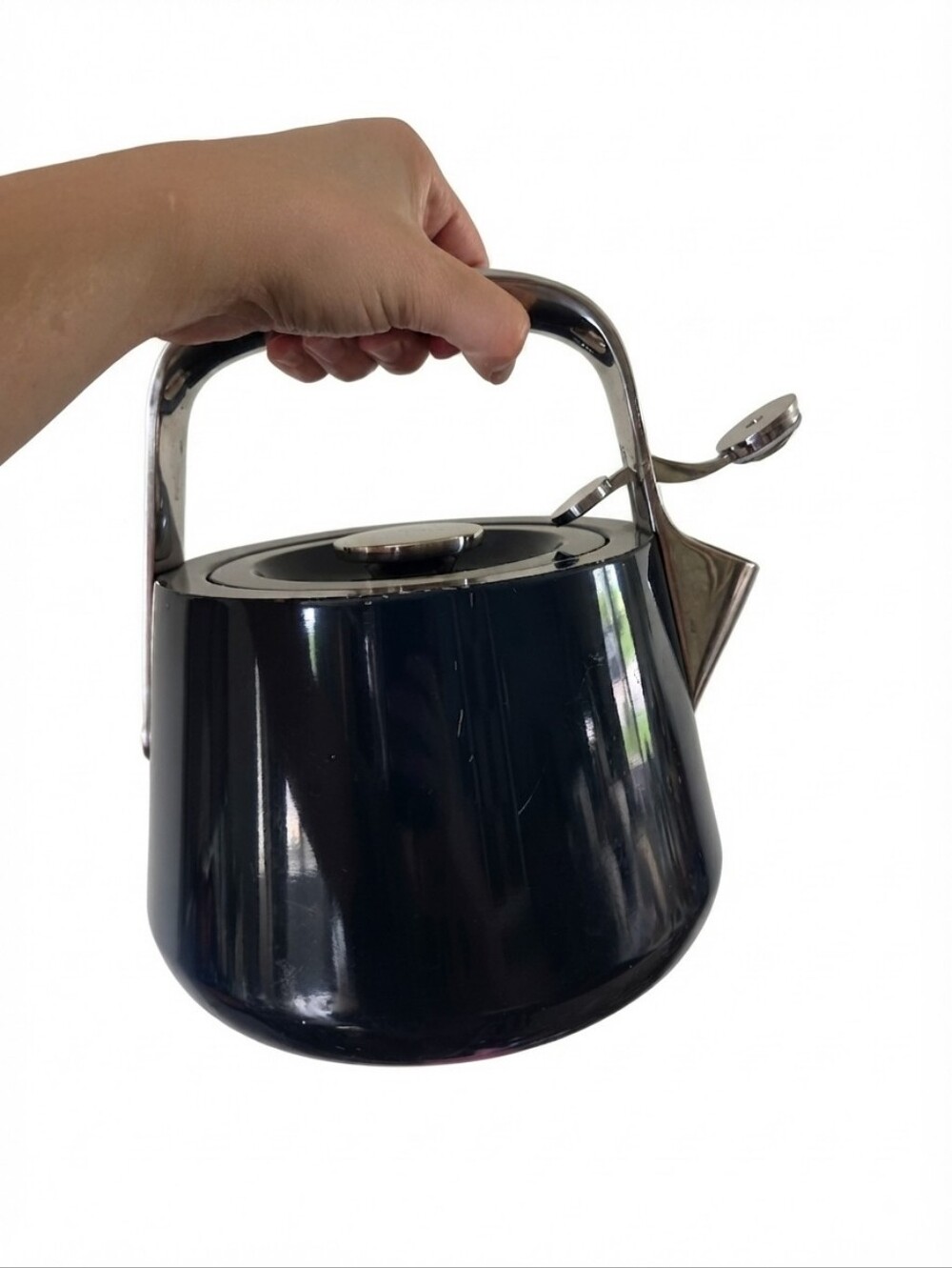 Caraway Home Whistling Tea Kettle - Dark Navy Blue Stainless Steel Tea Pot